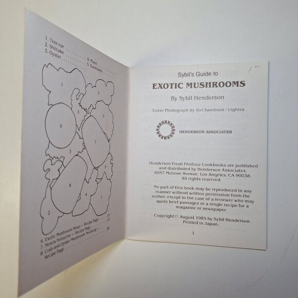 Sybils Guide Exotic Mushrooms Morel Oyster Vintage Booklet Small Pocket 1985 - Picture 2 of 5